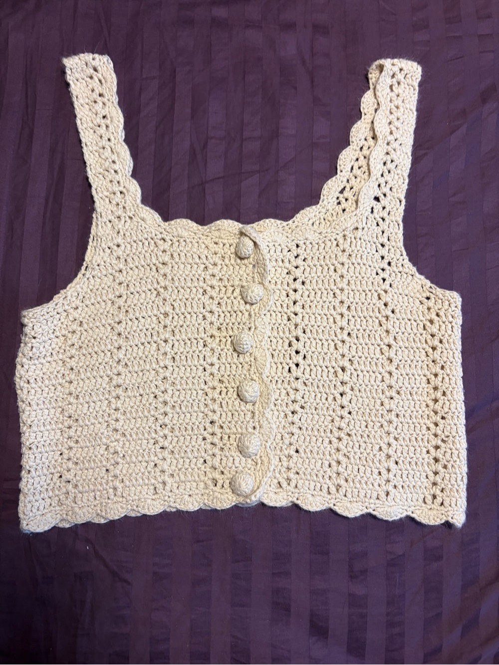 Dreamers by Debut Crochet Knit Tank Top M/L Boho Cottagecore